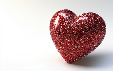 Fototapeta premium Heart shaped from shimmering diamond dust for Saint Valentines Day and 8 March Womens Day isolated on a white background