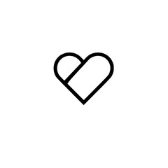 Minimalist Heart Line Art: Simple Love Icon Graphic Design. Perfect for Valentines, logos, and more!