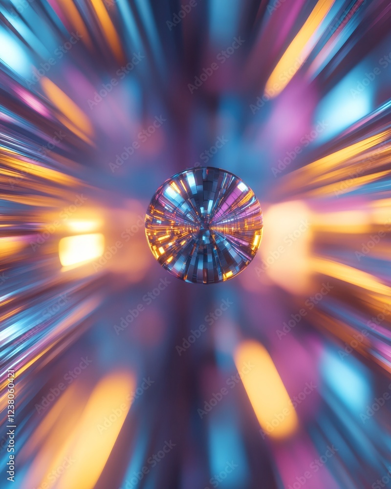 Aufkleber Neon Futuristic Soccer Ball with Holographic Net - Dynamic Sports Tech Imagery for Cutting-edge Marketing and Virtual Reality Integration in Advanced Lighting Environments