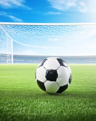 Immersive Sports Technology Futuristic Soccer Ball and Holographic Goal - Dynamic Stadium Lighting for Enhanced Fan Experience and Sports Marketing