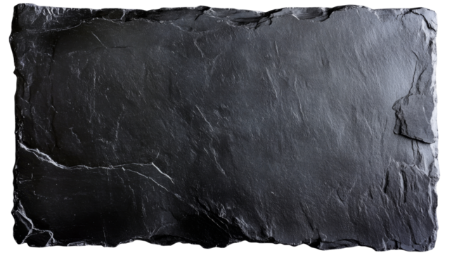 Black slate board with transparent background creating rustic charm