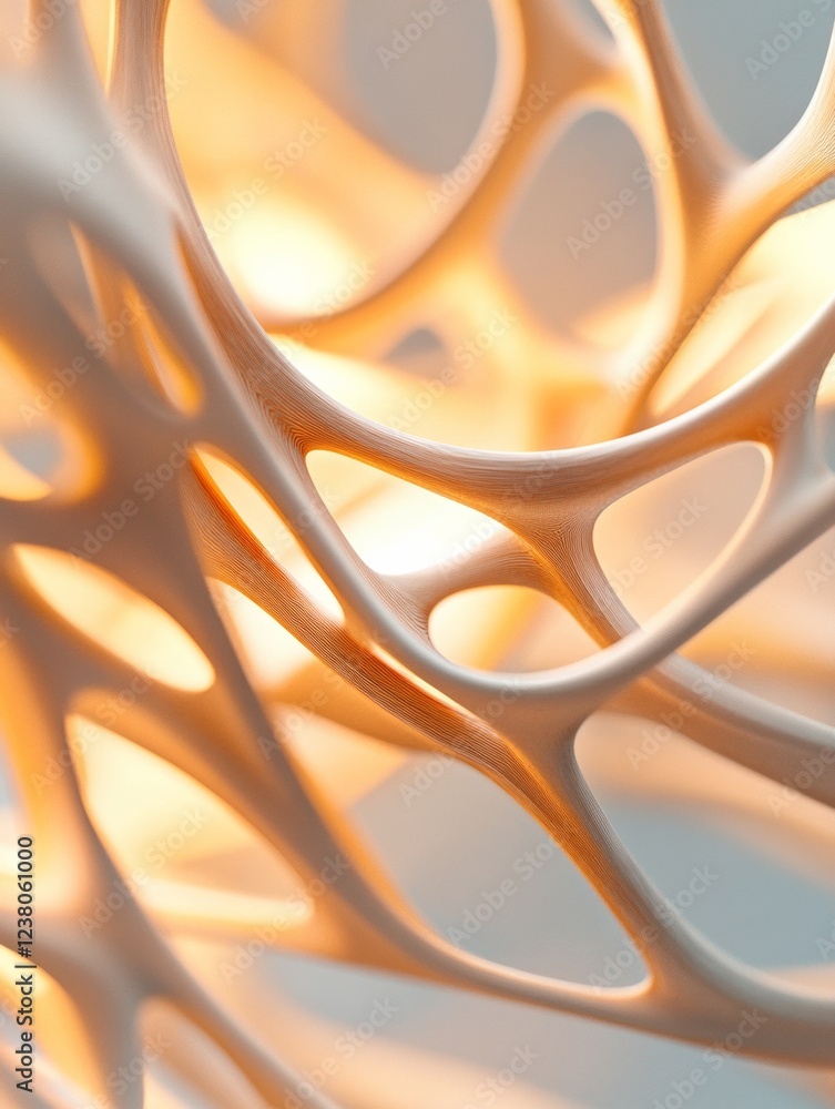 Aufkleber Parametric Lighting Design Flexible LED Network Illuminating Modern Spaces - Enhancing Tech Aesthetics and Digital Environments with Organic Fluidity