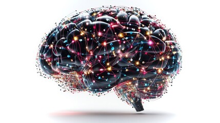Fototapeta premium Visualization of neural connections showcasing artificial intelligence capabilities in 4K