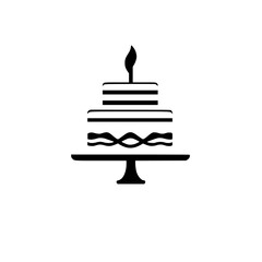 A delectable birthday cake, a symbol of sweetness and celebration. Perfect for adding a touch of festive cheer to your designs.