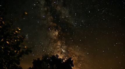 Obraz premium Incredibly beautiful Milky Way galaxy with countless stars illuminating the night sky during a serene summer evening, showcasing the vastness of the universe