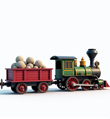 "Whimsical Old-Fashioned Locomotive: A Colorful 3D Model for Children’s Adventures."

