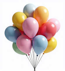 Happy 3D Bunch of Balloons, Colorful and Joyful Party Decor for Children






