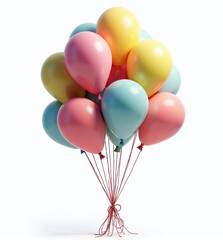 Happy 3D Bunch of Balloons, Colorful and Joyful Party Decor for Children







