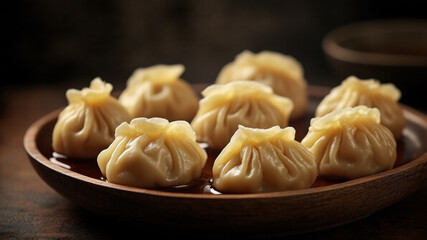 Chinese khinkali on a plate