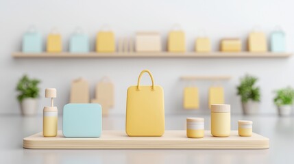 Minimalist Display of Modern Cosmetic Containers