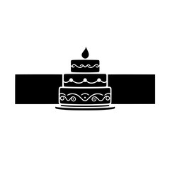 Three-Layered Cake with Candle: A Delicious Celebration Treat. Perfect for birthdays, weddings, or any special occasion. Indulge in sweetness!