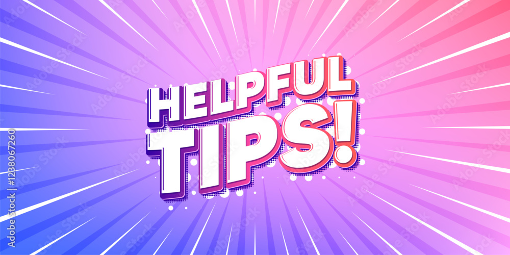 Poster helpful tips sun rays gradient banner. light burst background. helpful tips tag. education faq sign.
