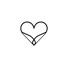 Minimalist Heart Line Art: Simple, Elegant Love Symbol Design. Perfect for logo, Valentines, or wedding designs. Clean vector illustration.