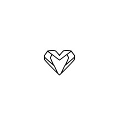 Geometric Heart: Minimalist Line Art Design, Perfect for Valentines, Logos, and Branding