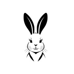 Adorable Rabbit Face: Cute Bunny Illustration - Perfect for Easter, Pet Lovers, and Nature Enthusiasts