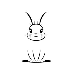 Adorable White Rabbit Illustration: Cute Bunny Graphic Design