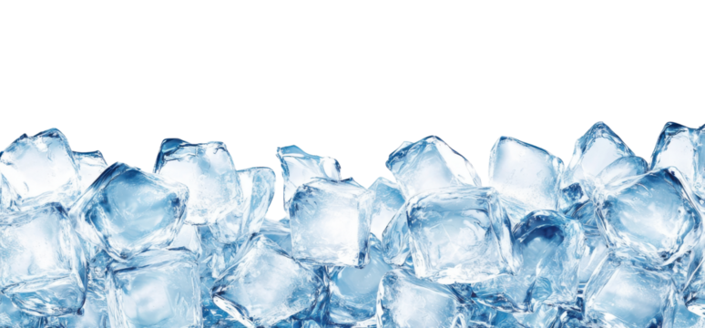 Ice cubes on transparent  background