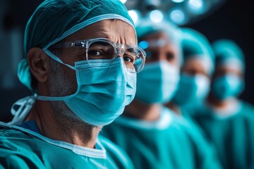 A surgeon doing surgery in surgery, surgical instruments, AI generated