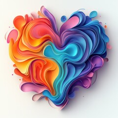 Colorful abstract heart shape design.