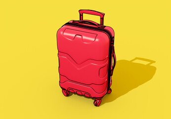 Plastic Travel Luggage Suitcase Cartoon
