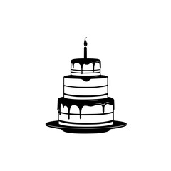 Three-Layered Chocolate Cake with Candle: A Delicious Birthday Treat. Perfect for celebrations and parties, this decadent dessert is a culinary masterpiece.