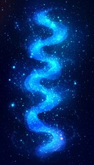 Obraz premium Abstract Electric Blue Wave on Dark Background, Digital Art, Seamless Pattern, Detailed Texture