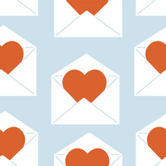 seamless pattern with love message in doodle style. Element for decoration design mail posts postcards poster print invitation background backdrop wrapping wallpaper banner textile