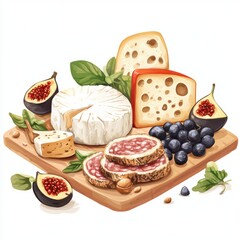 Delicious cheese and charcuterie platter.