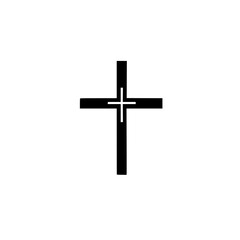 Black Cross: Simple Christian Religious Symbol, Faith, Hope, and Spirituality Icon