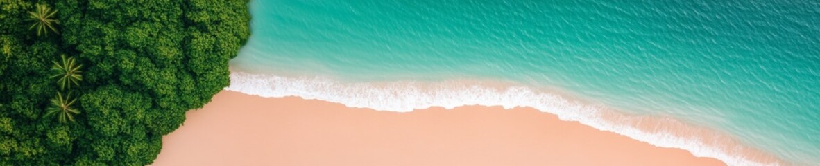 Curved Shoreline Escape Turquoise Waters Meeting Sandy Beaches and Lush Foliage - Tropical Travel Imagery for Destination Marketing and Digital Tourism Campaigns