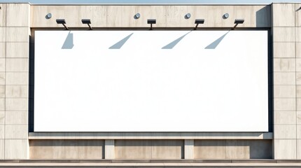 Fototapeta premium Blank Billboard on Modern Stone Building Facade