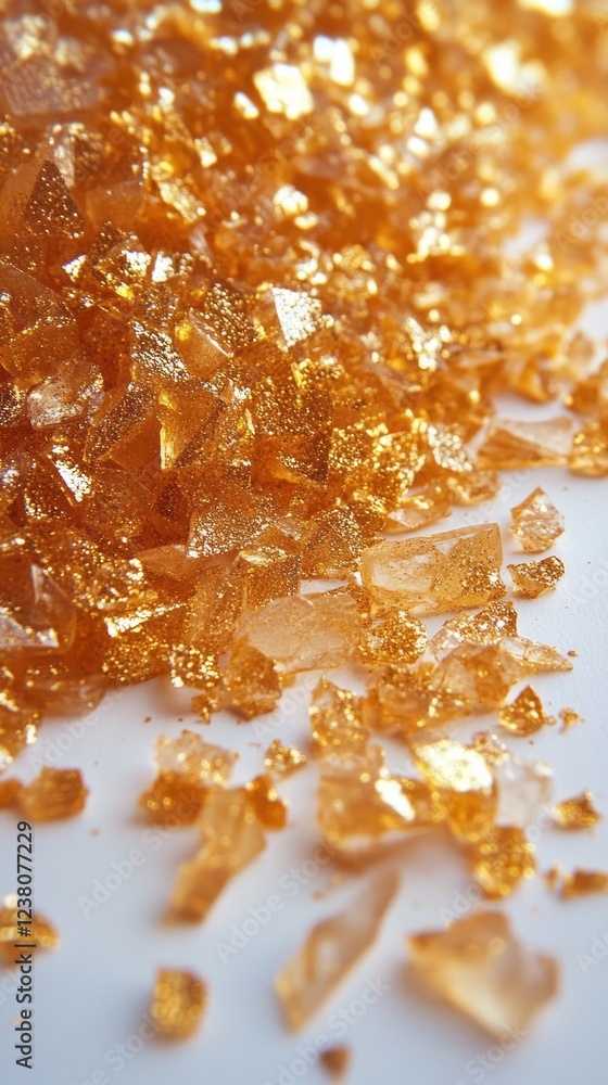 Aufkleber a semi-transparent podium brimming with shimmering golden resin fragments creates a striking focal p