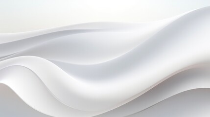 Fototapeta premium Three-Dimensional White Wave: Abstract Geometric Background Texture with Curve Shapes and Technology-inspired Design