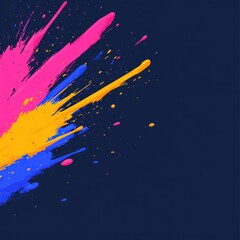 Colorful Holi Celebration Background with Elements and Text - Vector Illustration