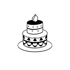 A delightful two-layered cake, adorned with a candle, perfect for birthdays and celebrations. This image is ideal for food blogs, bakeries, and party planning websites.