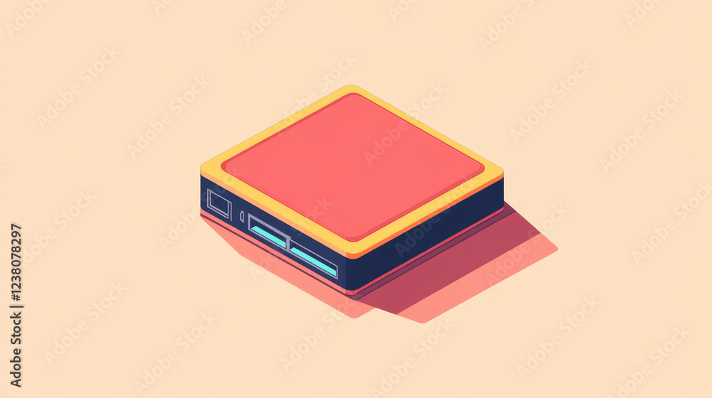 Poster ssd disk drive icon for computer pc hardware and memory storage, vector line symbol. pc or laptop ha