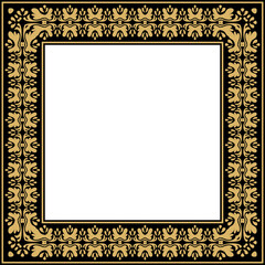 Vintage ornamental frame and border design with ethnic pattern.