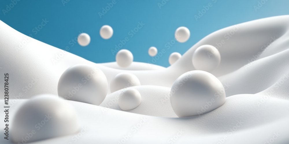 Aufkleber modern molecular visualization soft touch spheres with minimalist texture in blue - innovative tech 