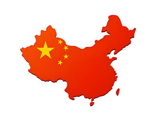 China Map and Flag Illustration.PNG on Transparent Background