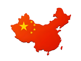 China Map and Flag Illustration.PNG on Transparent Background