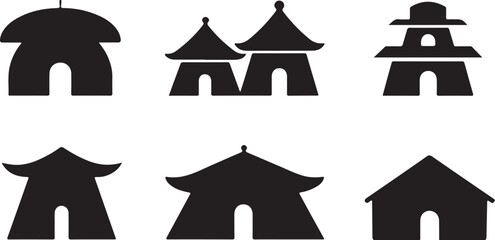 Fototapeta premium Traditional building silhouettes