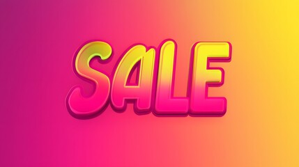 Attention grabbing Neon Pink and Yellow Sale Poster with Gradient Background Perfect for Advertising Retail Discounts Offers and Clearance Sales
