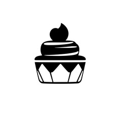 Scrumptious Cupcake: A Delightful Dessert Icon. This image showcases a delectable cupcake, perfect for bakery websites, menus, or food blogs.