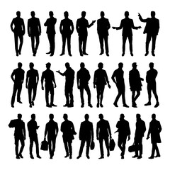 vector man silhouette of casual people