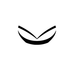 Abstract Minimalist Black and White Vector Design: A Simple Geometric Shape Icon