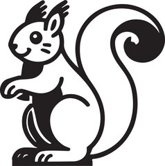 Squirrel vector in black and white