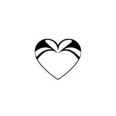 Elegant Black Heart Design: Minimalist Vector Graphic, Perfect for Valentines, Love Symbols, and Romantic Decor