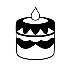 Elegant Candle Illustration: A Black and White Decorative Candle Design