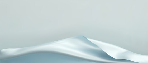 Luxury abstract blue background with ribbon silk elements. 3D vector illustration.