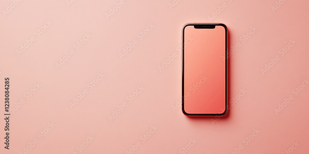 Poster Gradient Device Display Sleek Smartphone on Minimalistic Pastel Backdrop - Cutting-Edge Tech Design for Modern Business and Digital Marketing